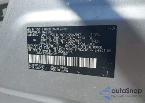 2010 Toyota Rav4 from USA, damaged, VIN JTMZF4DV0A5020028